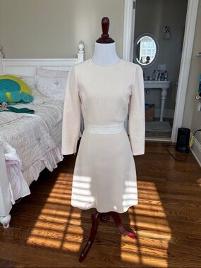 J. Crew Cream Long-Sleeve A-Line Dress